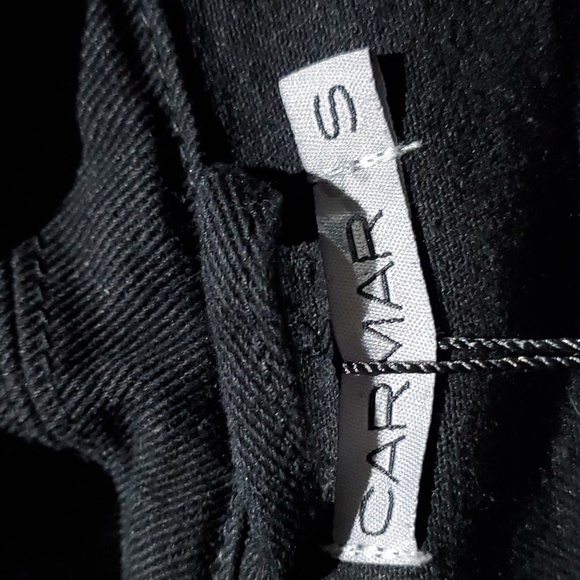 NWT NEW CARMAR ZEUS BLACK CHAIN DENIM JACKET SIZE SMALL OPEN BACK CUT OUT - Picture 3 of 13